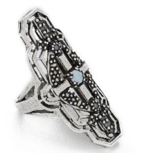 SUNAHARA MALIBU Alchemy Ring Silver White Blue Women’s Size 8